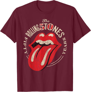 The Rolling Stones 50th Anniversary Logo T-Shirt - T-Shirt | Maroon