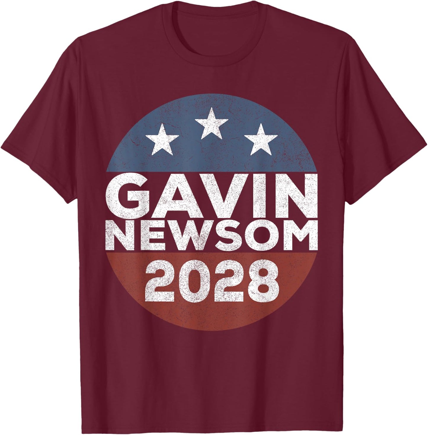 Retro Gavin Newsom Merch 2028 Gavin Newsom 2028 T-Shirt - T-Shirt | Maroon