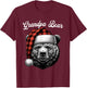 Grandpa Bear Christmas Red Buffalo Family Matching Christmas T-Shirt - T-Shirt | Maroon