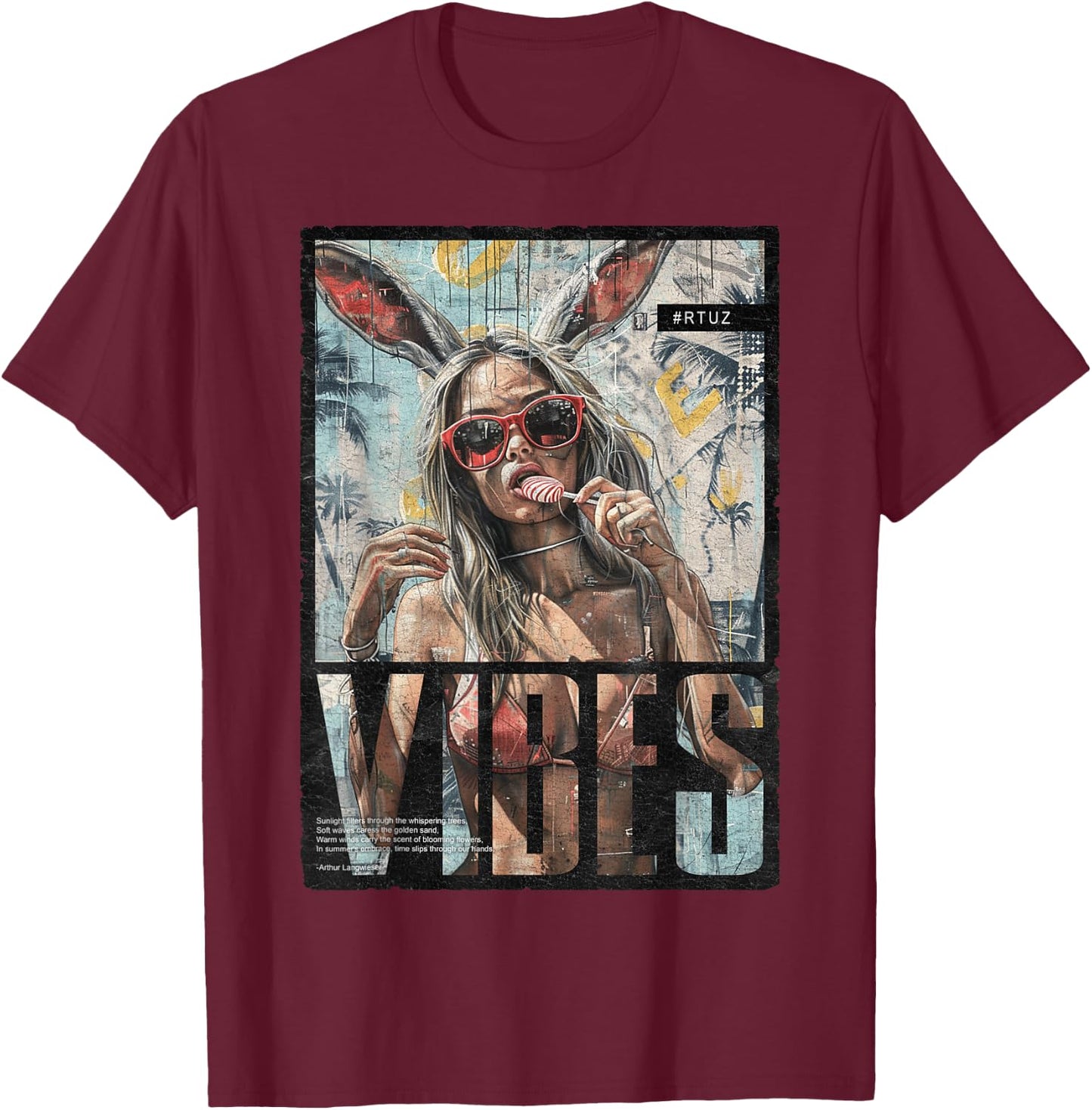 Vintage Girl Magazine Cover Sexy Model Pin-Up , black T-Shirt - T-Shirt | Maroon