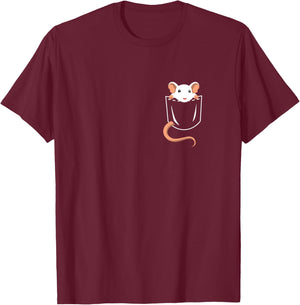Ratte In Tasche - süße Ratten Liebe Haustier Hausratte Langarmshirt T-Shirt - T-Shirt | Maroon