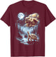 Sulcata Tortoise Howling at Moon 90's Retro T-Shirt - T-Shirt | Maroon