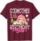 GodMother Of The Birthday Girl Pink Farm Cow First Birthday T-Shirt - T-Shirt | Maroon