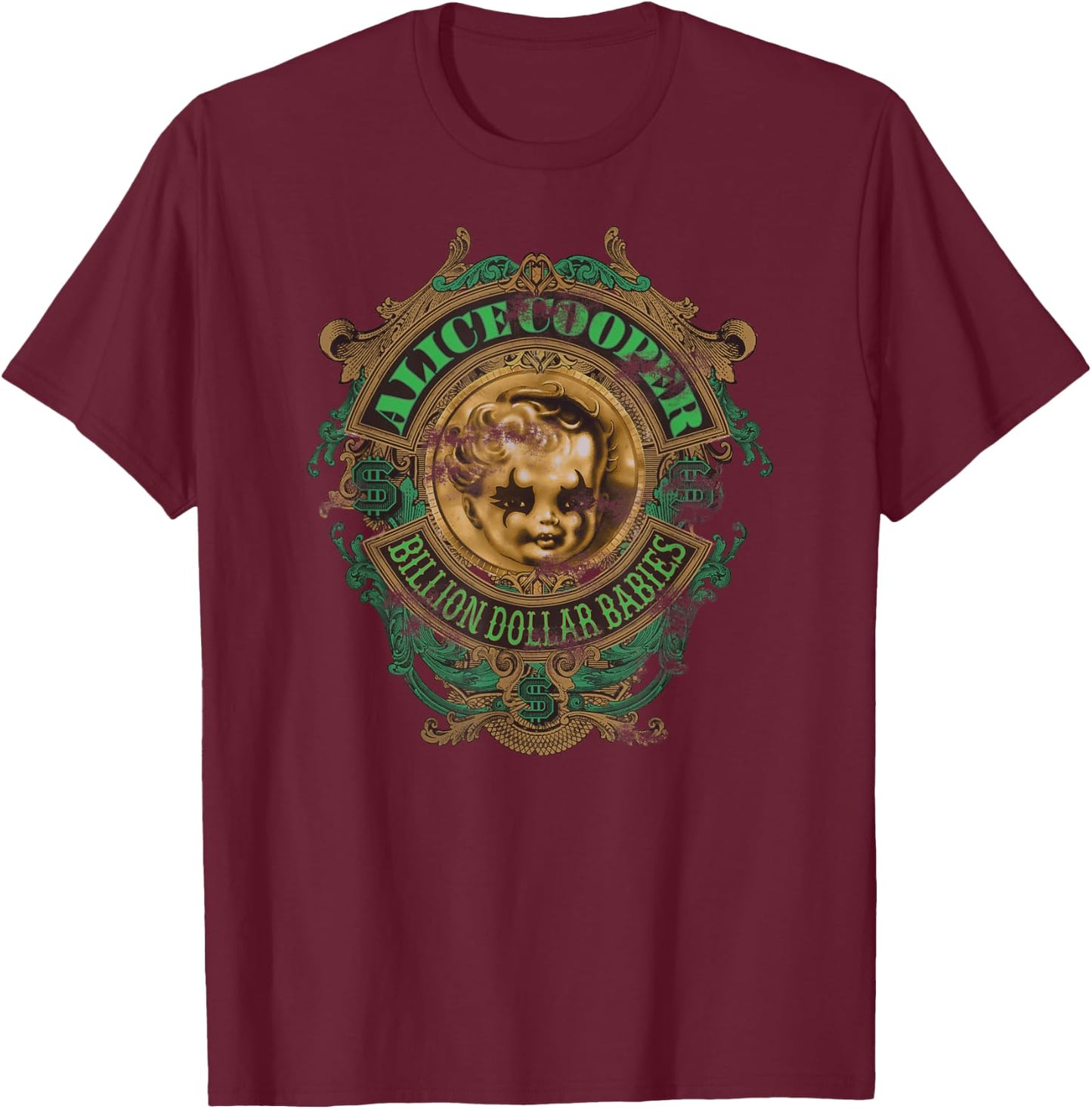 Alice Cooper – Billion Dollar Babies Crest T-Shirt - T-Shirt | Maroon