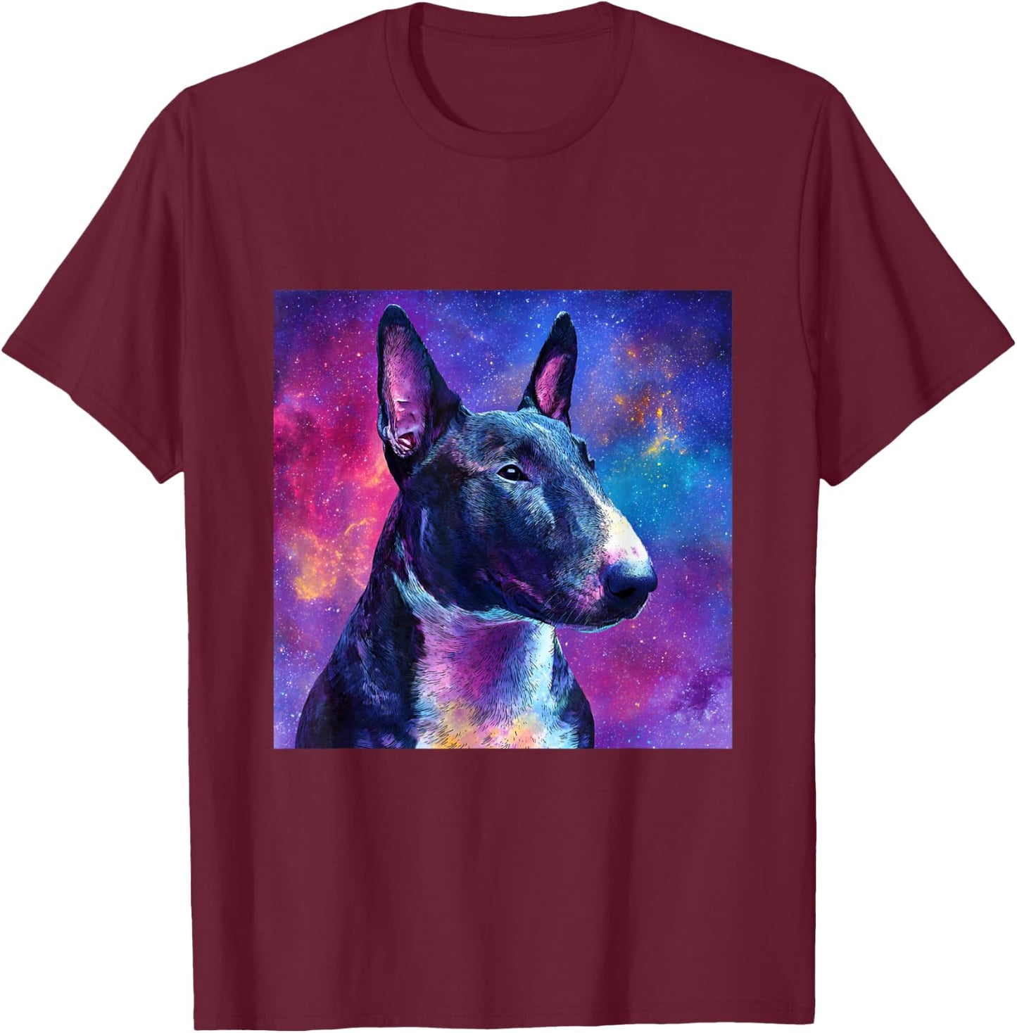 Space Bull Terrier T-Shirt - T-Shirt | Maroon