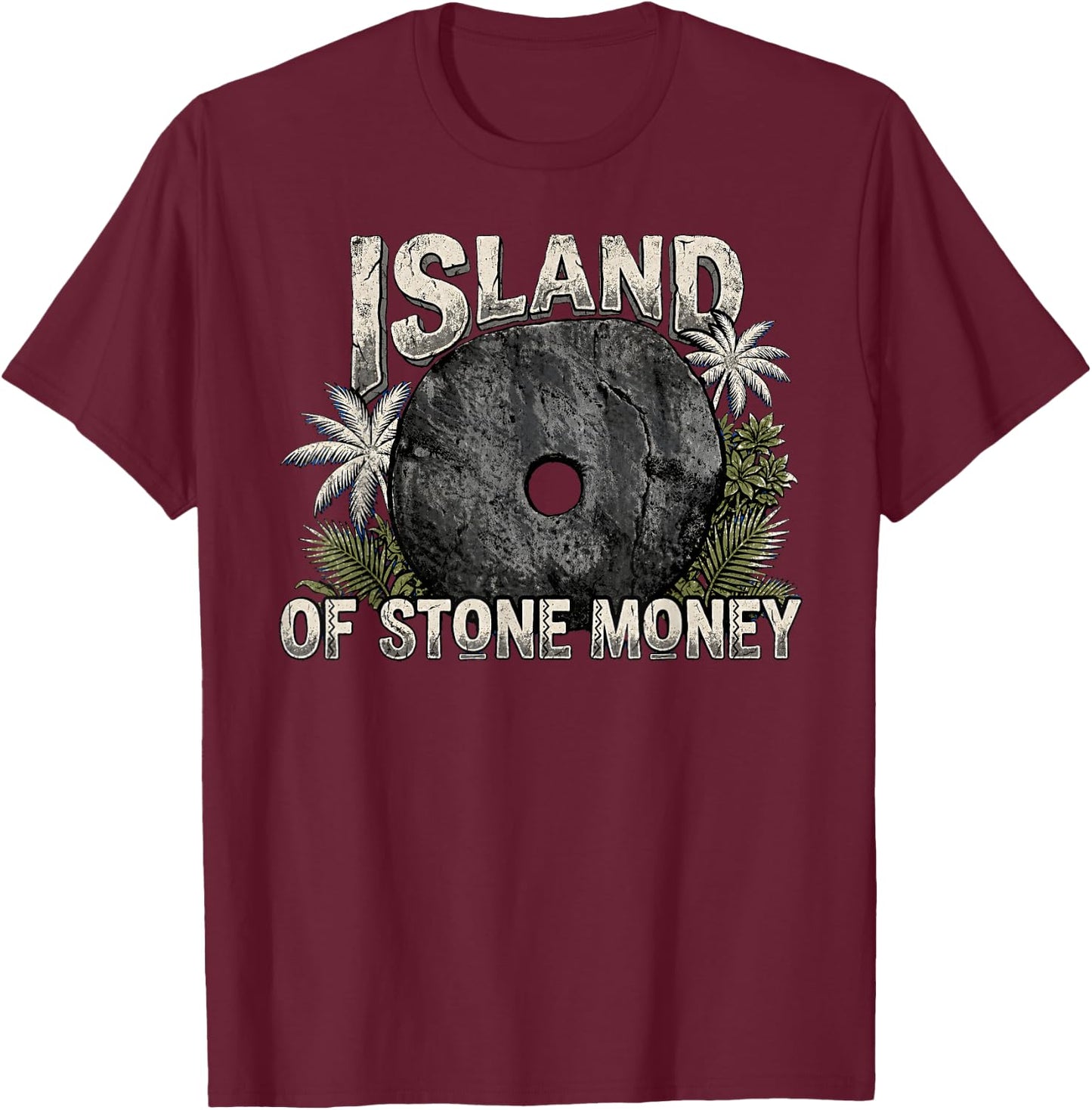 Yap Island Micronesia Stone Money Heritage T-Shirt - T-Shirt | Maroon