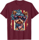 Cute Yorkie Dog Lover July 4th USA Flag Patriotic Merica T-Shirt - T-Shirt | Maroon