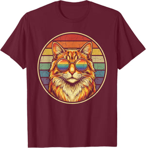 LGBTQ Ally Cat Pride Support Rainbow Color T-Shirt - T-Shirt | Maroon