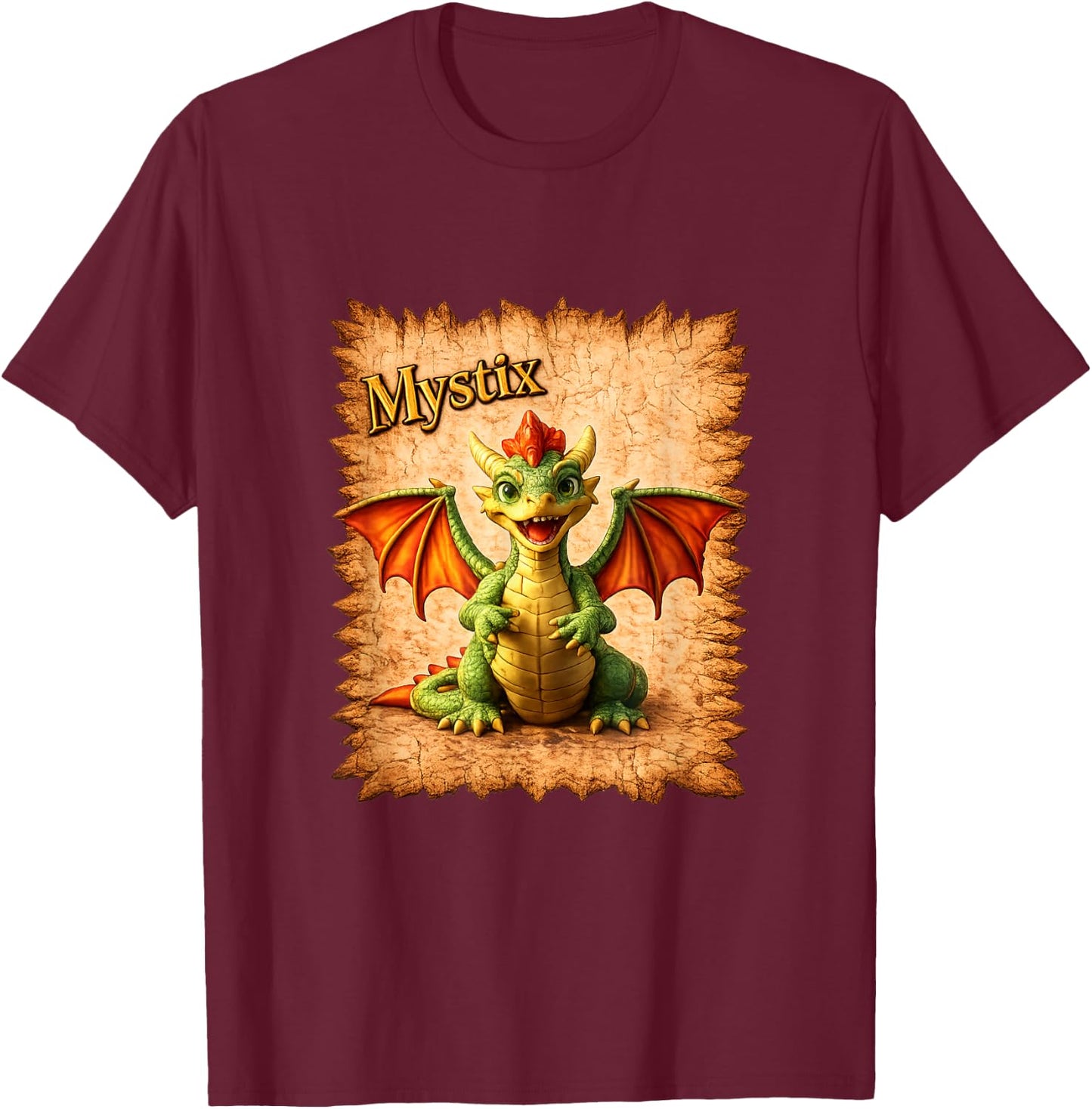 Mystix the Dragon T-Shirt - T-Shirt | Maroon