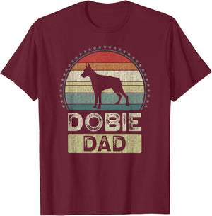 Dobie Dad, Father's Day, Doberman Pinscher Daddy T-Shirt - T-Shirt | Maroon