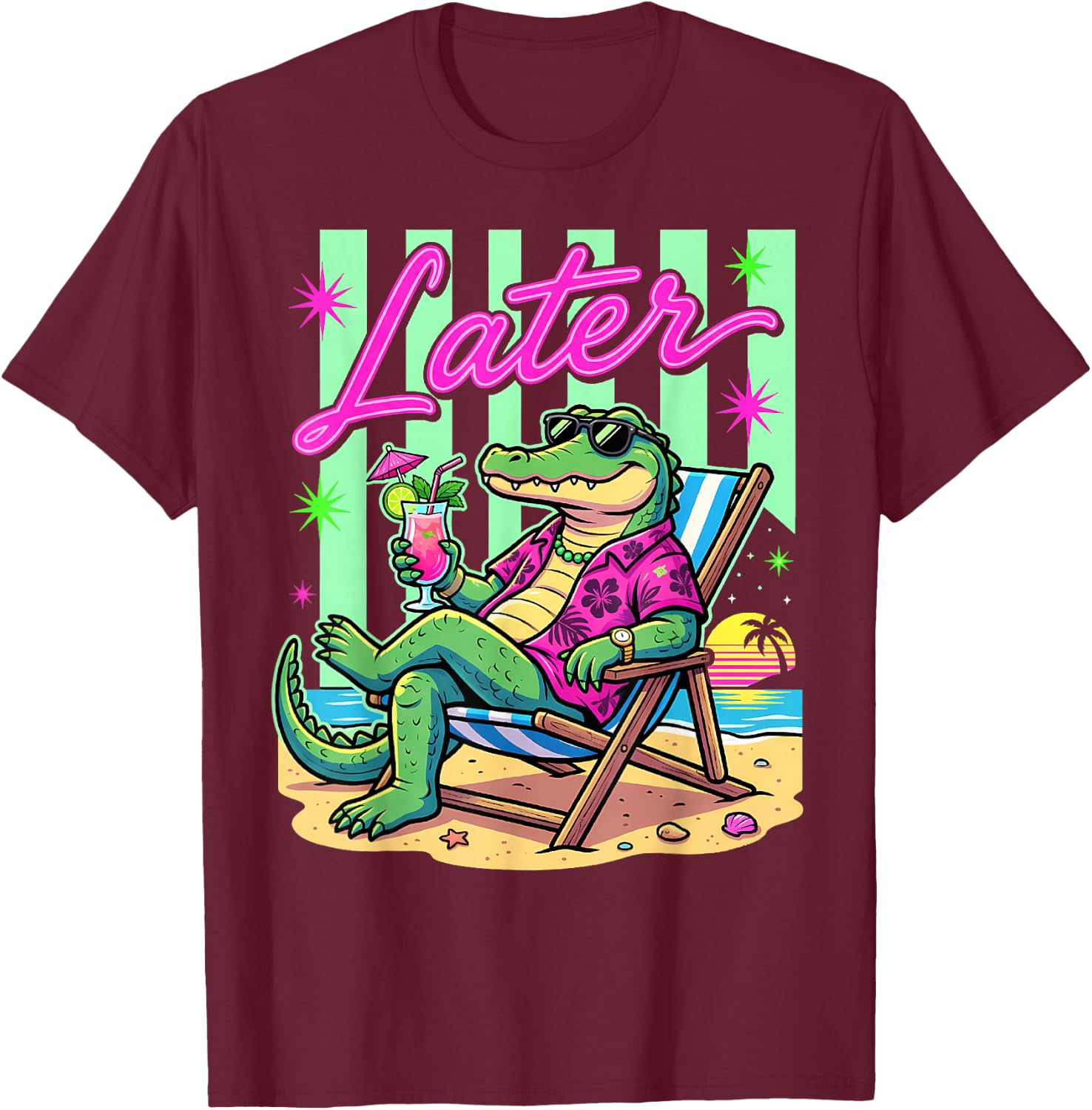 See You Later Alligator Summer Teacher Last Day of School T-Shirt - T-Shirt | Maroon