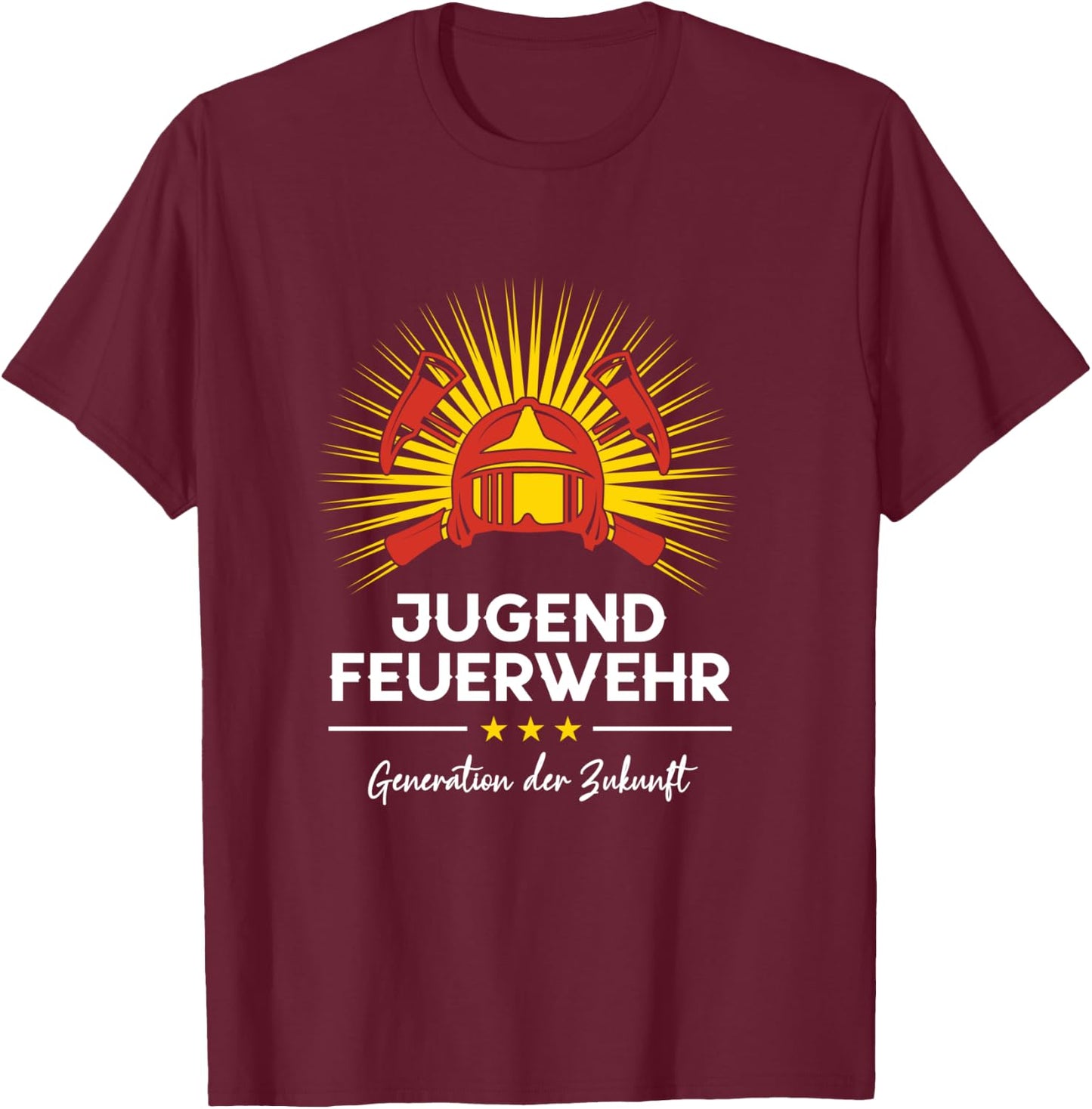 Jugend Feuerwehr Kind Feuerwehrfrau Nachwuchs Feuerwehrmann Langarmshirt T-Shirt - T-Shirt | Maroon