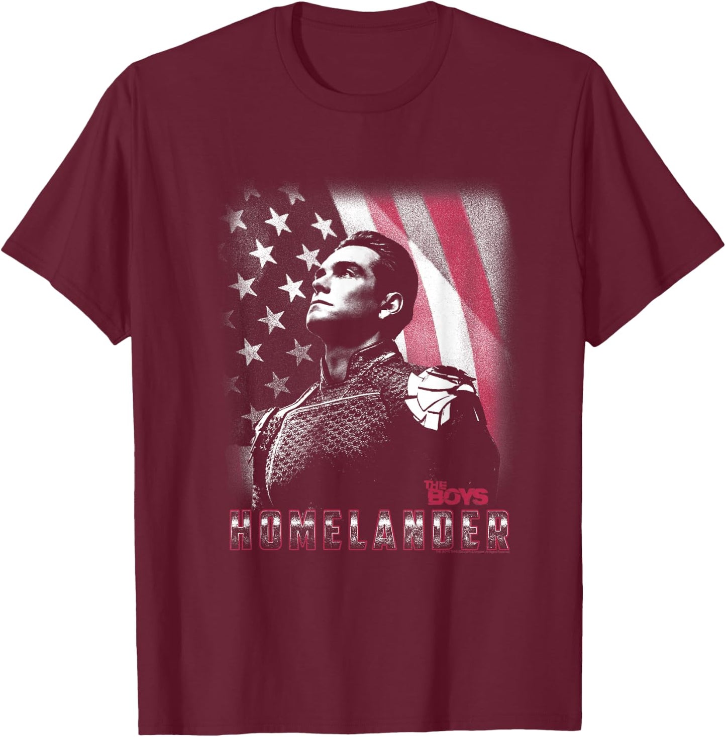 The Boys Patriotic Homelander American Flag , black T-Shirt - T-Shirt | Maroon