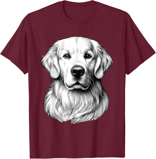 White English Cream Golden Retriever Dog Mom Dad Puppy Kids T-Shirt - T-Shirt | Maroon
