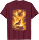 German Shepherd Howling to Moon | German Shepherd Graphic T-Shirt - T-Shirt | Maroon