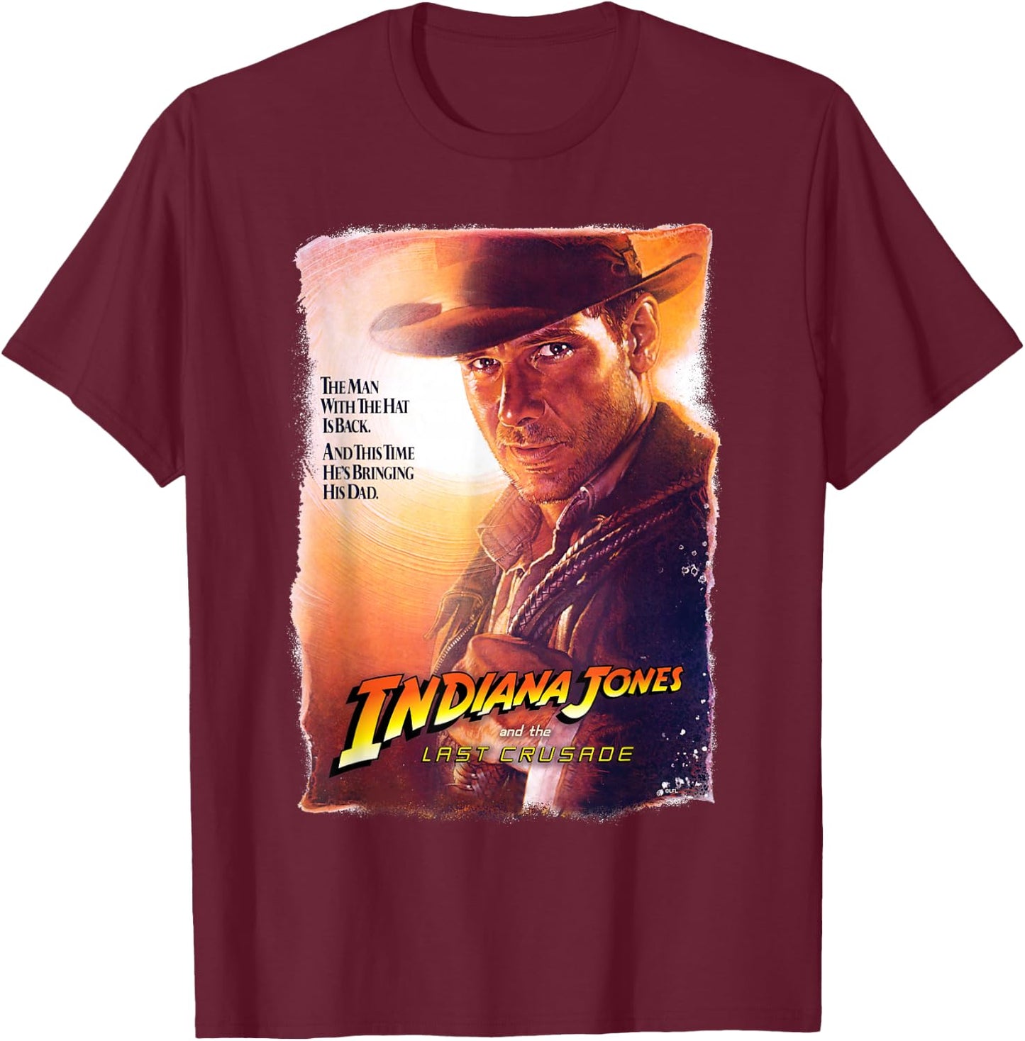 Lucasfilm Indiana Jones and The Last Crusade Poster Art T-Shirt - T-Shirt | Maroon