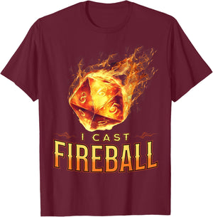 I Cast Fireball T-Shirt - T-Shirt | Maroon