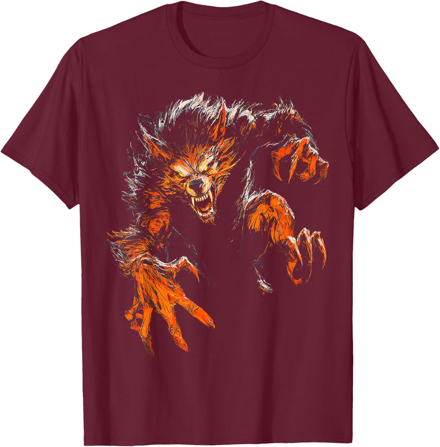 Motif Loup-Garou T-Shirt - T-Shirt | Maroon