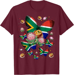 South Africa Flag , South Heritage - , Black, S T-Shirt - T-Shirt | Maroon
