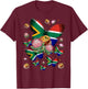 South Africa Flag , South Heritage - , Black, S T-Shirt - T-Shirt | Maroon