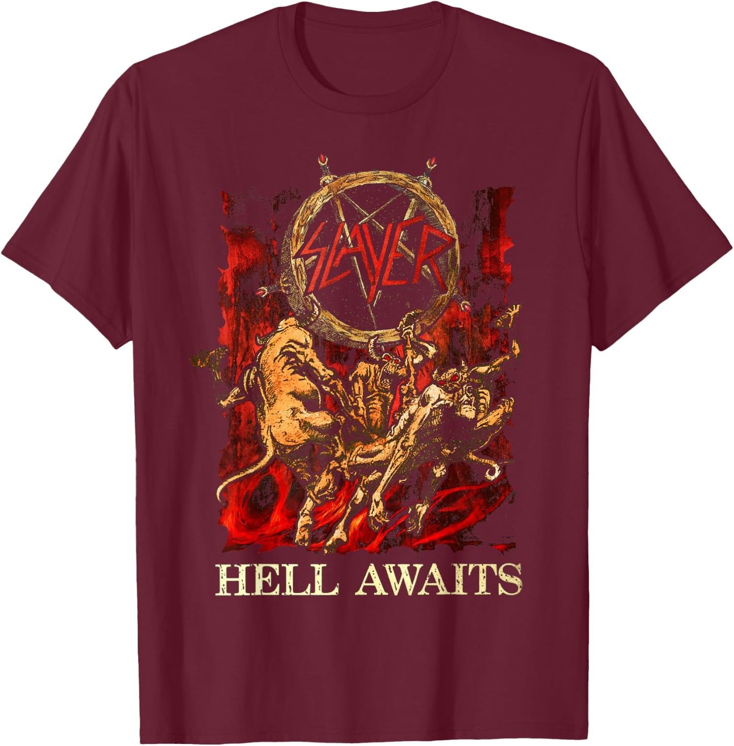Slayer - Hell Awaits 35th Anniversary , black T-Shirt - T-Shirt | Maroon