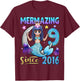 Mermaid Birthday Shirt 9 Years Old Mermaid 9th Birthday Girl T-Shirt - T-Shirt | Maroon