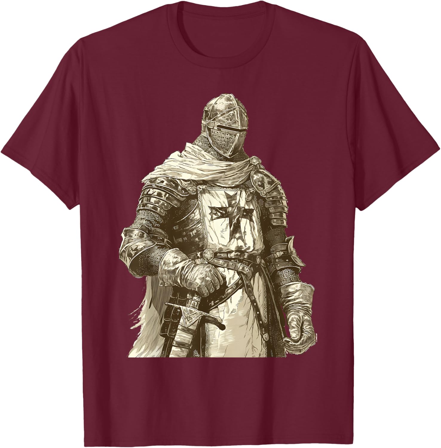 Hospitaller knight Medieval knight Templar knight T-Shirt - T-Shirt | Maroon