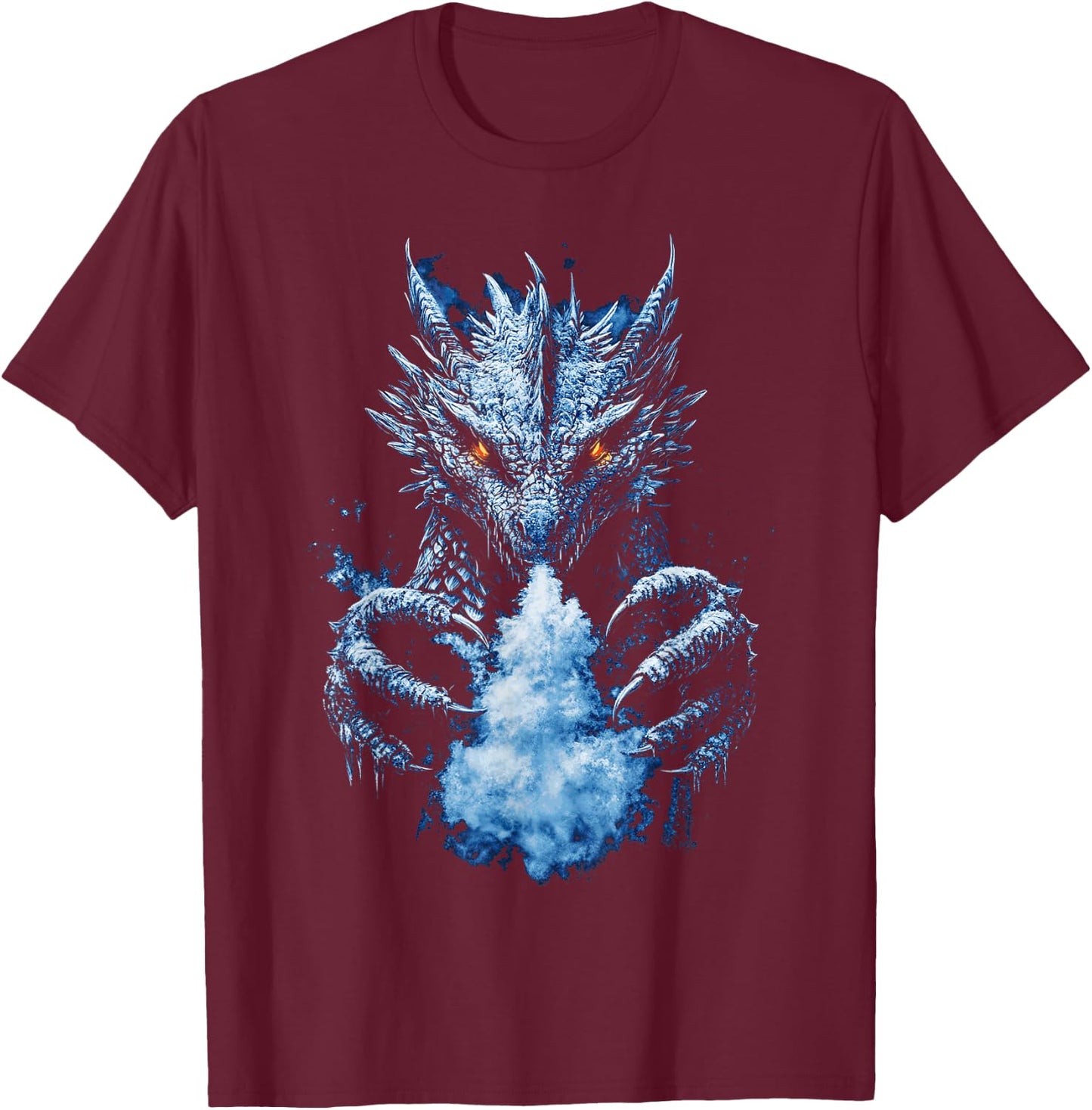 Frost Dragon Ice Dragon T-Shirt - T-Shirt | Maroon