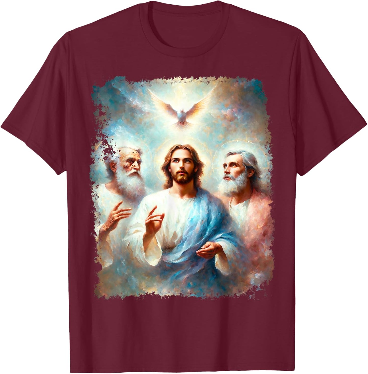 God The Father Holy Spirit Jesus Christ T-Shirt - T-Shirt | Maroon