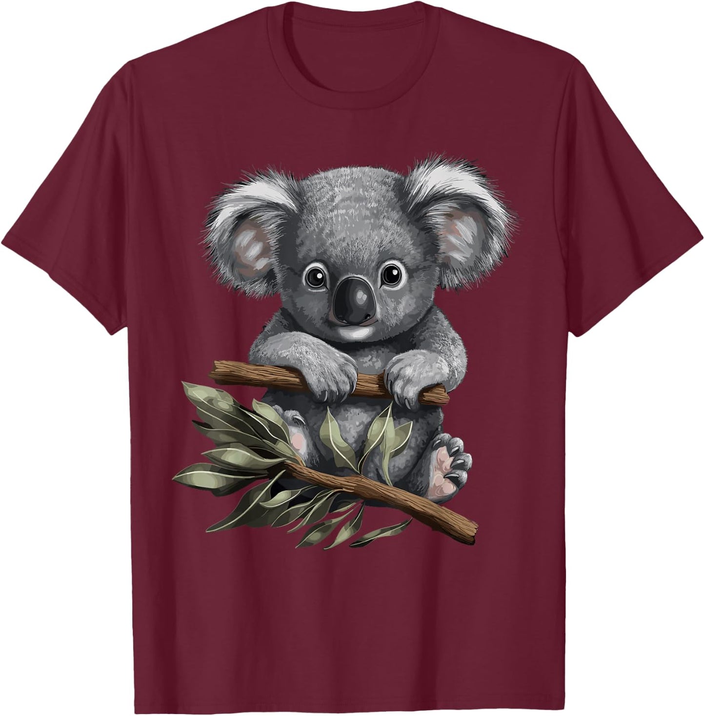 Cute Koala Bear Cub Australia Eucalyptus Koala , black T-Shirt - T-Shirt | Maroon