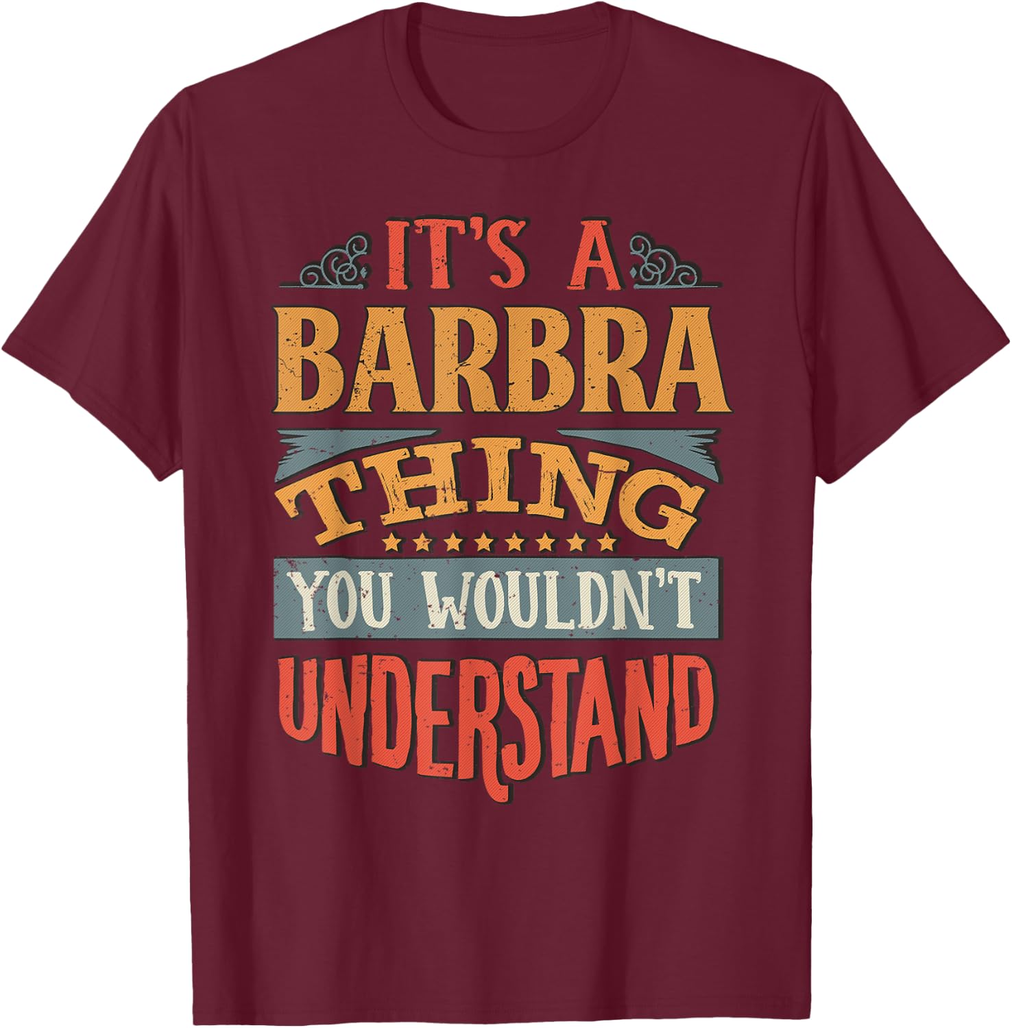 Barbra Name T-Shirt - T-Shirt | Maroon