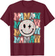 Groovy Mamaw Leopard Smile Face Grandma Life Mother's Day T-Shirt - T-Shirt | Maroon