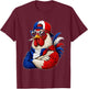 France National Pride Rooster Flag T-Shirt - T-Shirt | Maroon