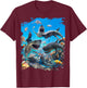Shark Selfie Sharks Smiling Ocean Beach Funny Cute T-Shirt - T-Shirt | Maroon