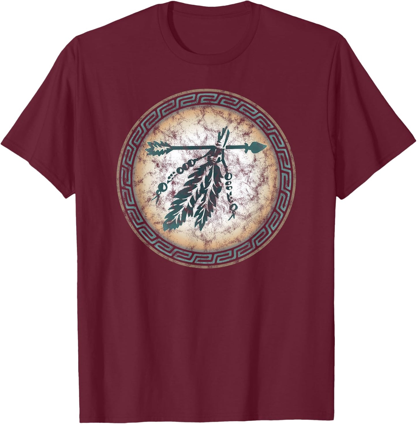 Arrow und Feathers, Indianer, First Nation, Spirit T-Shirt - T-Shirt | Maroon