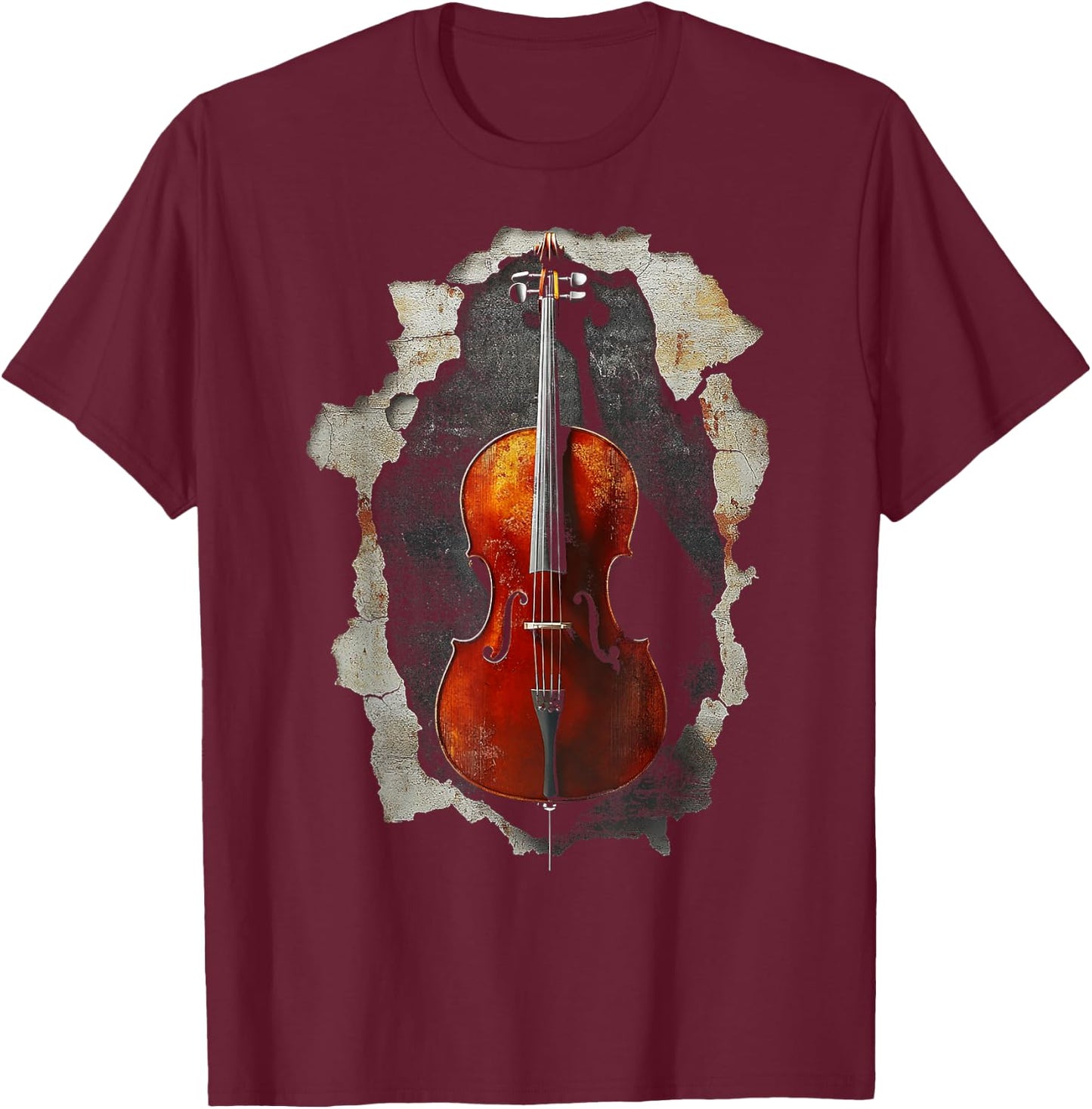 Cello Music Instrument Graphic Art Cello T-Shirt - T-Shirt | Maroon