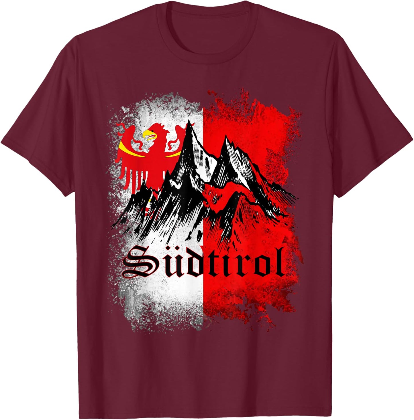 Südtirol Shirt Südtiroler Berge Südtirol Herren Damen Kinder T-Shirt - T-Shirt | Maroon