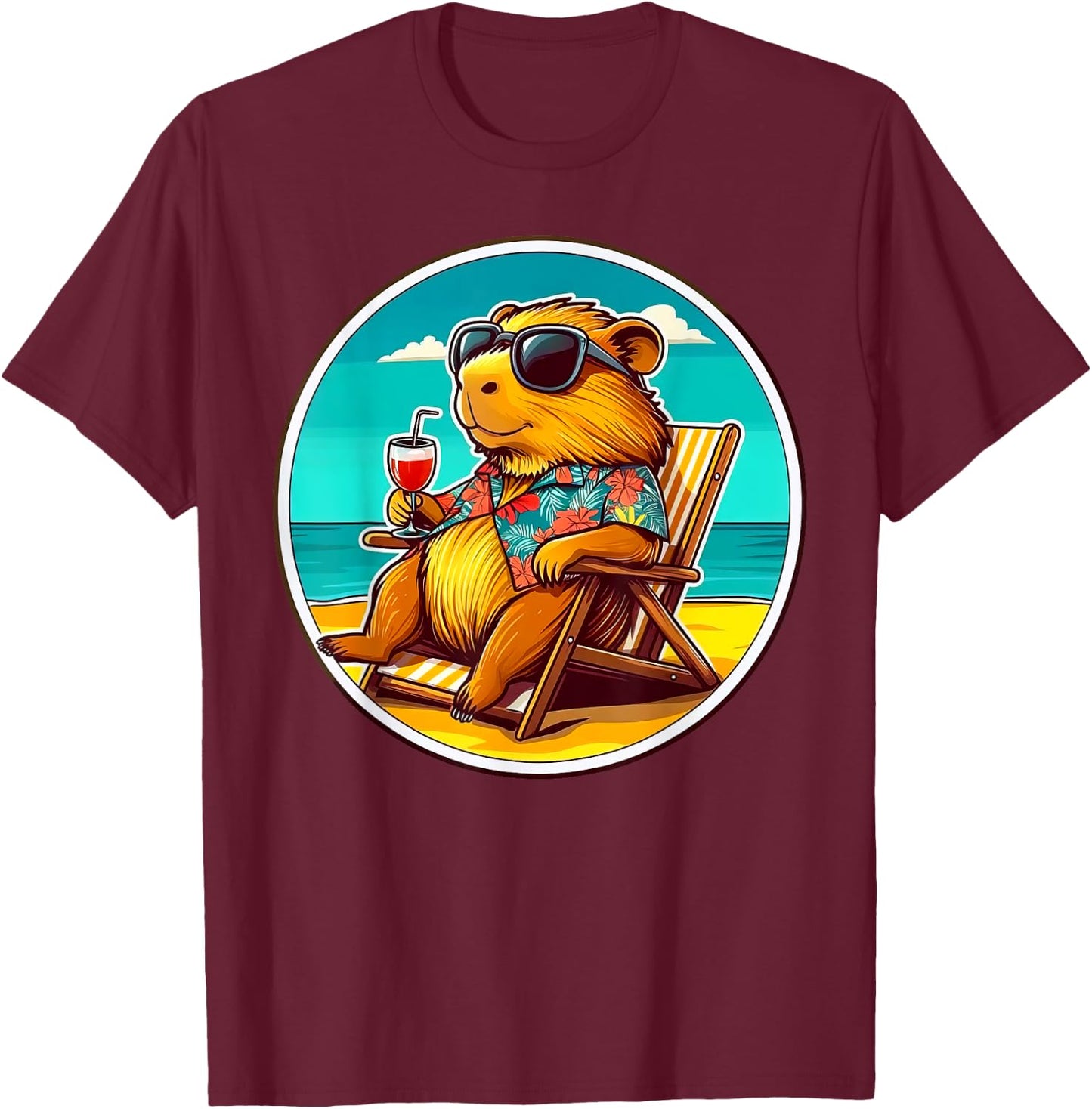 Cool Capybara Funny Capy Lover Men Women Teen Boys Kids T-Shirt - T-Shirt | Maroon