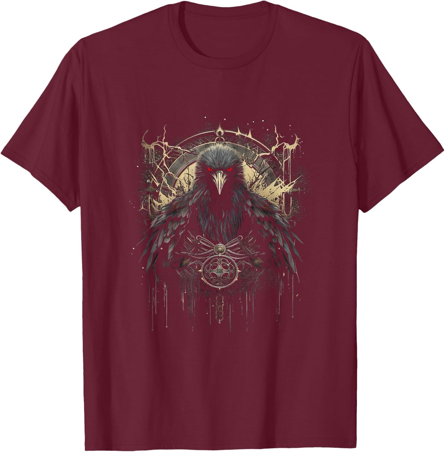 Odin Raven Odin's Raven Viking Valhalla Pagan T-Shirt - T-Shirt | Maroon