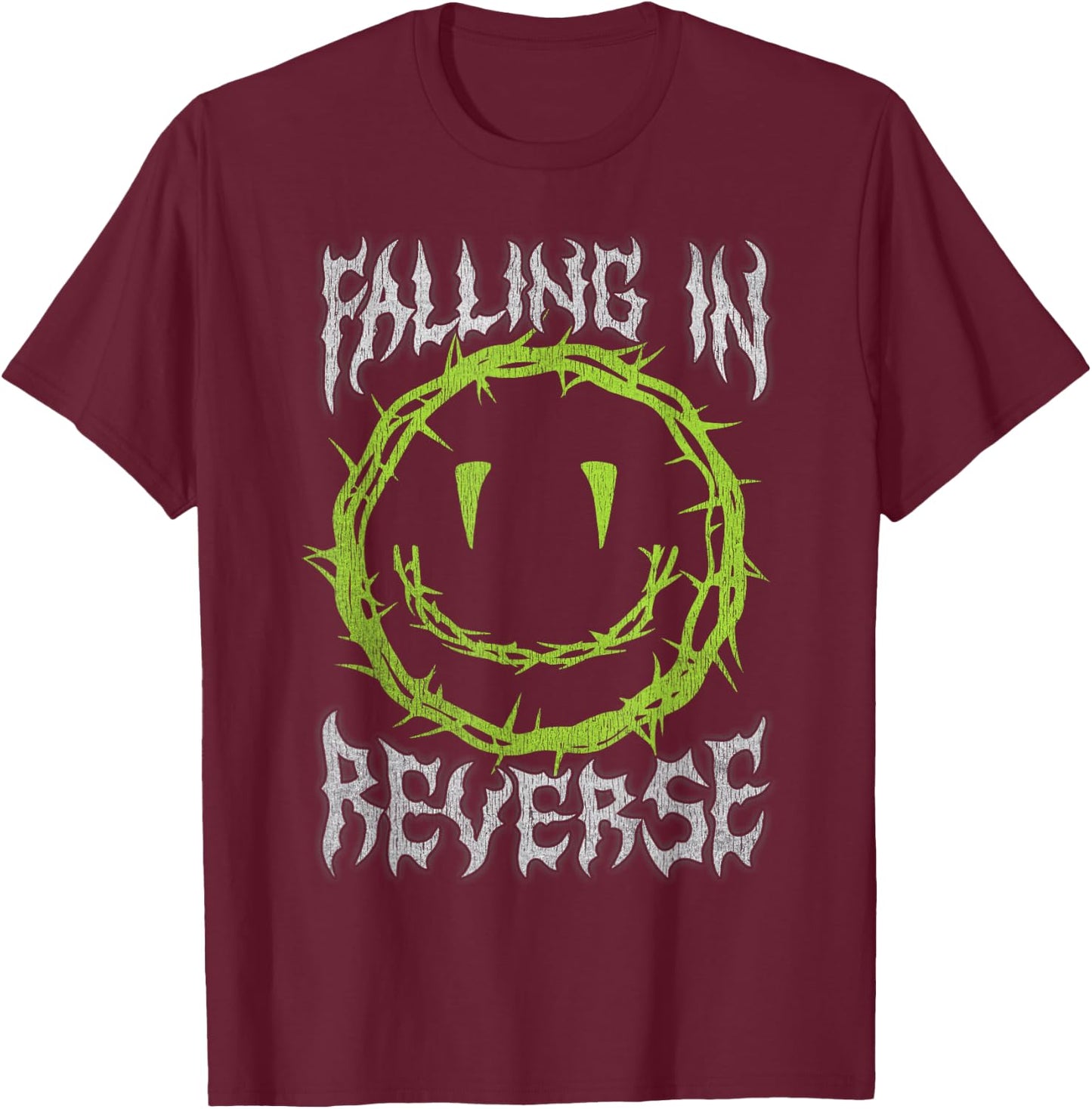 Falling In Reverse Smiley Thorns , black T-Shirt - T-Shirt | Maroon