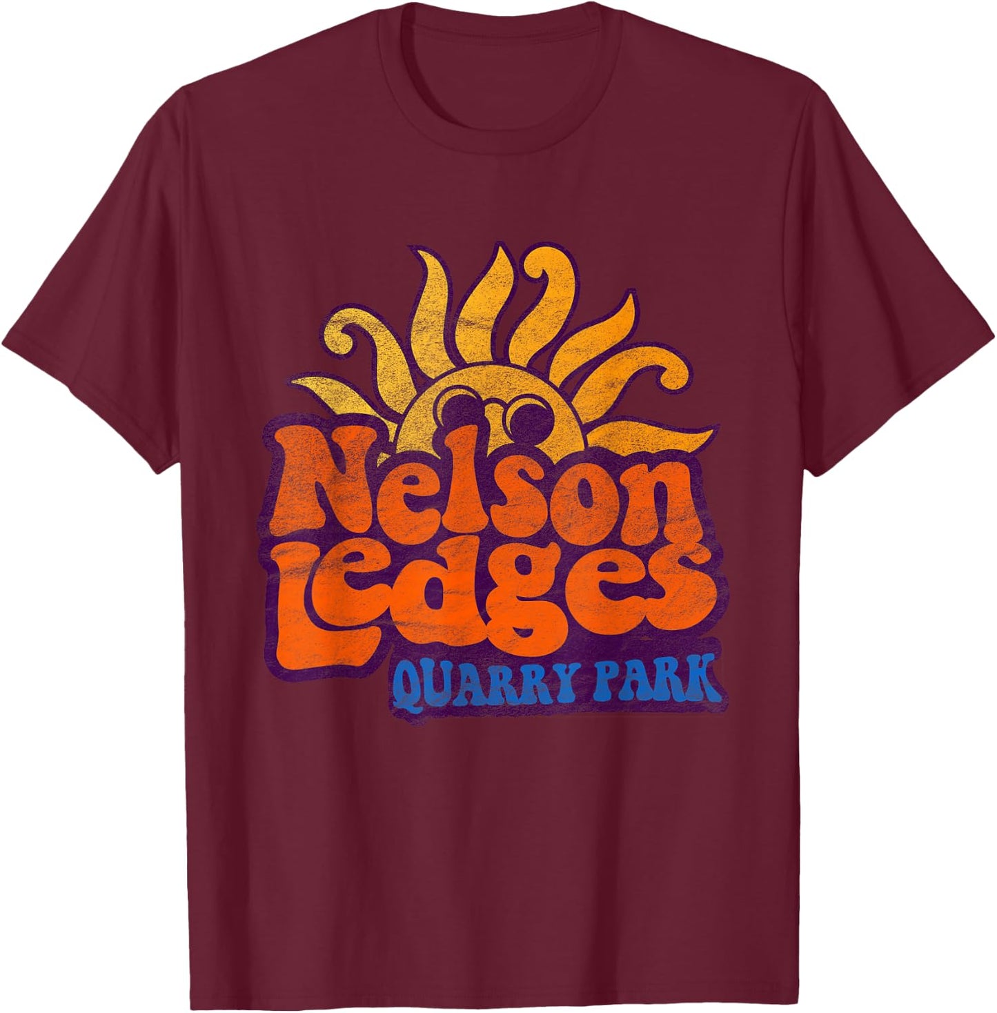 Vintage Nelson Ledges Park Cleveland T-Shirt - T-Shirt | Maroon