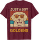 Just A Boy Who Loves Goldens Dog Lover Pet Golden Retriever T-Shirt - T-Shirt | Maroon