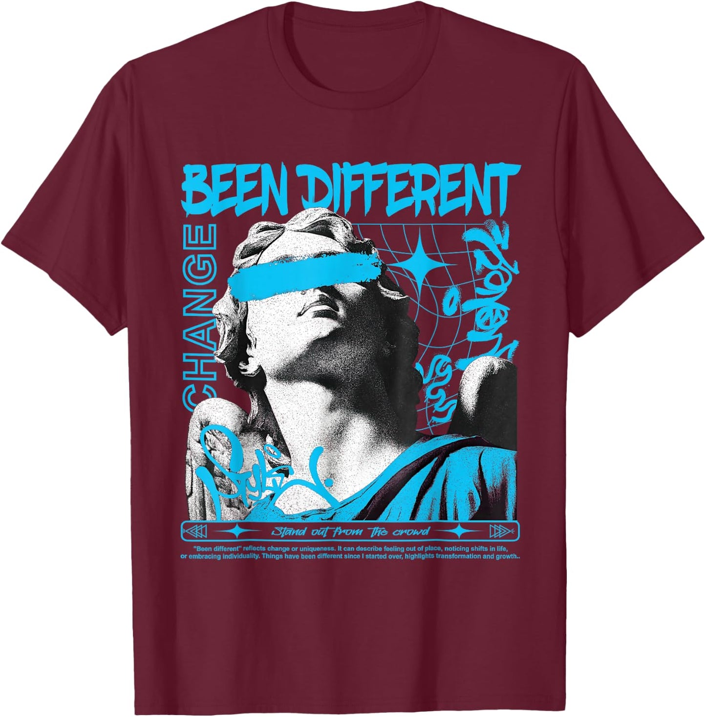 Gamma Blue Black White Match T-Shirt - T-Shirt | Maroon