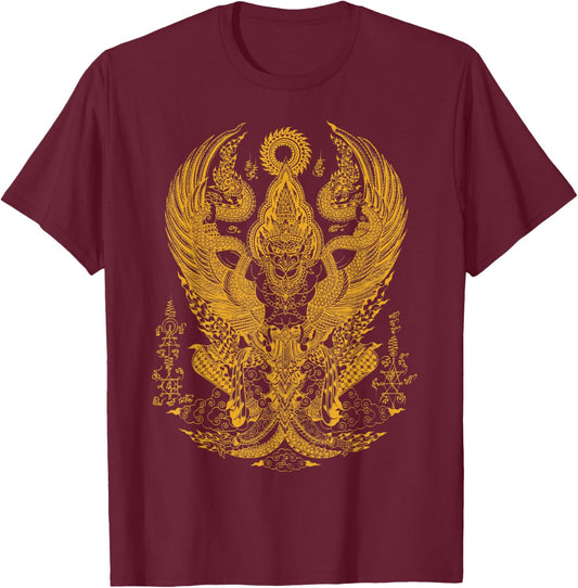 Thai Talisman Traditional Thailand Art MMA Muay Thai T-Shirt - T-Shirt | Maroon