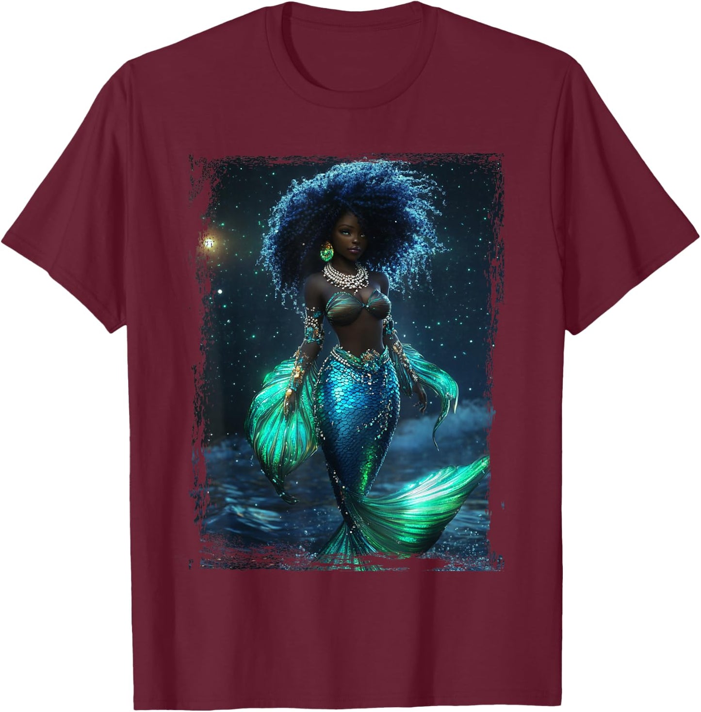 The Goddess Yemaya Wicca African Witch Temperance Mermaid T-Shirt - T-Shirt | Maroon