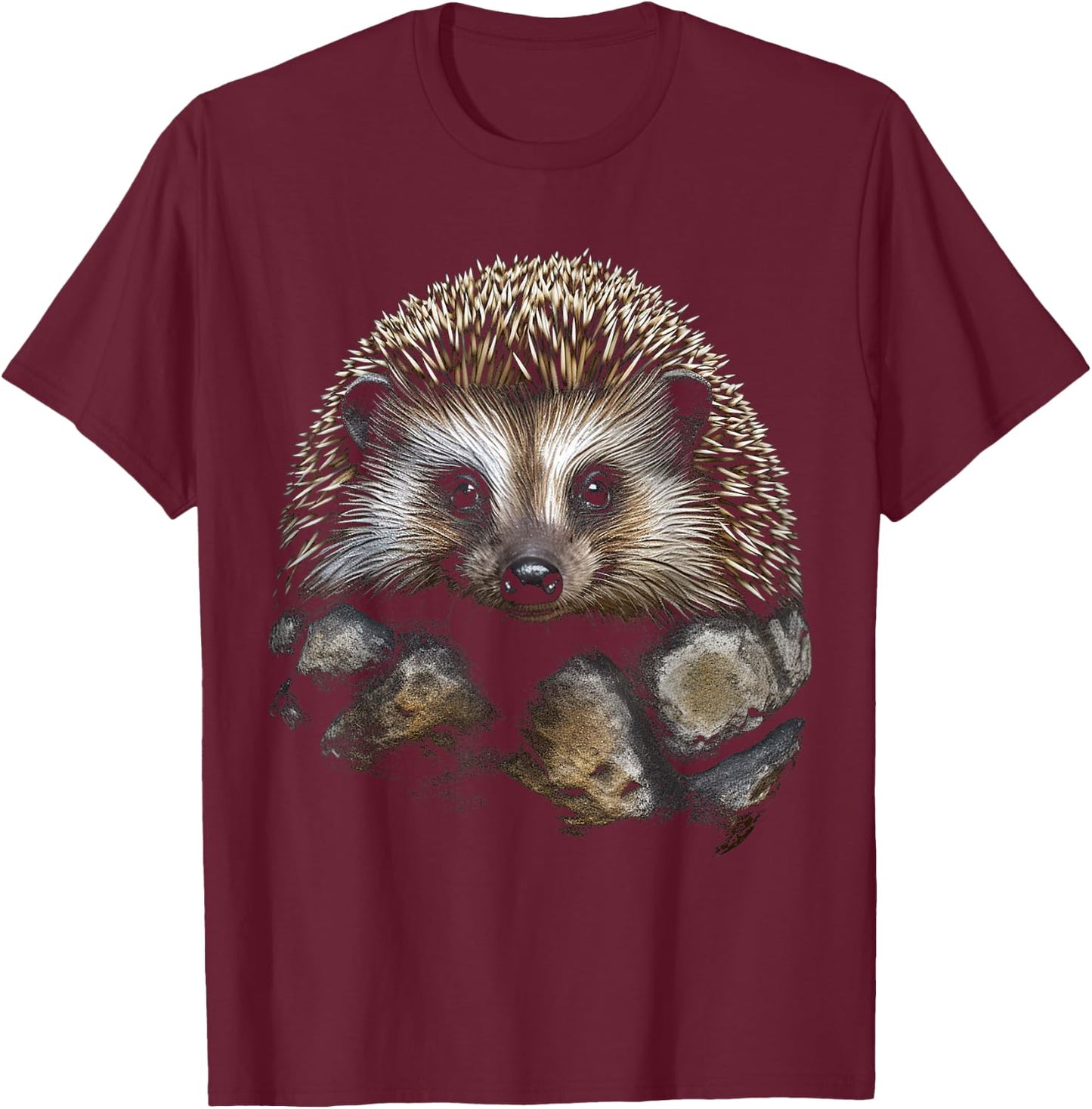 Hedgehog Animal Graphic Art Hedgehog , black T-Shirt - T-Shirt | Maroon