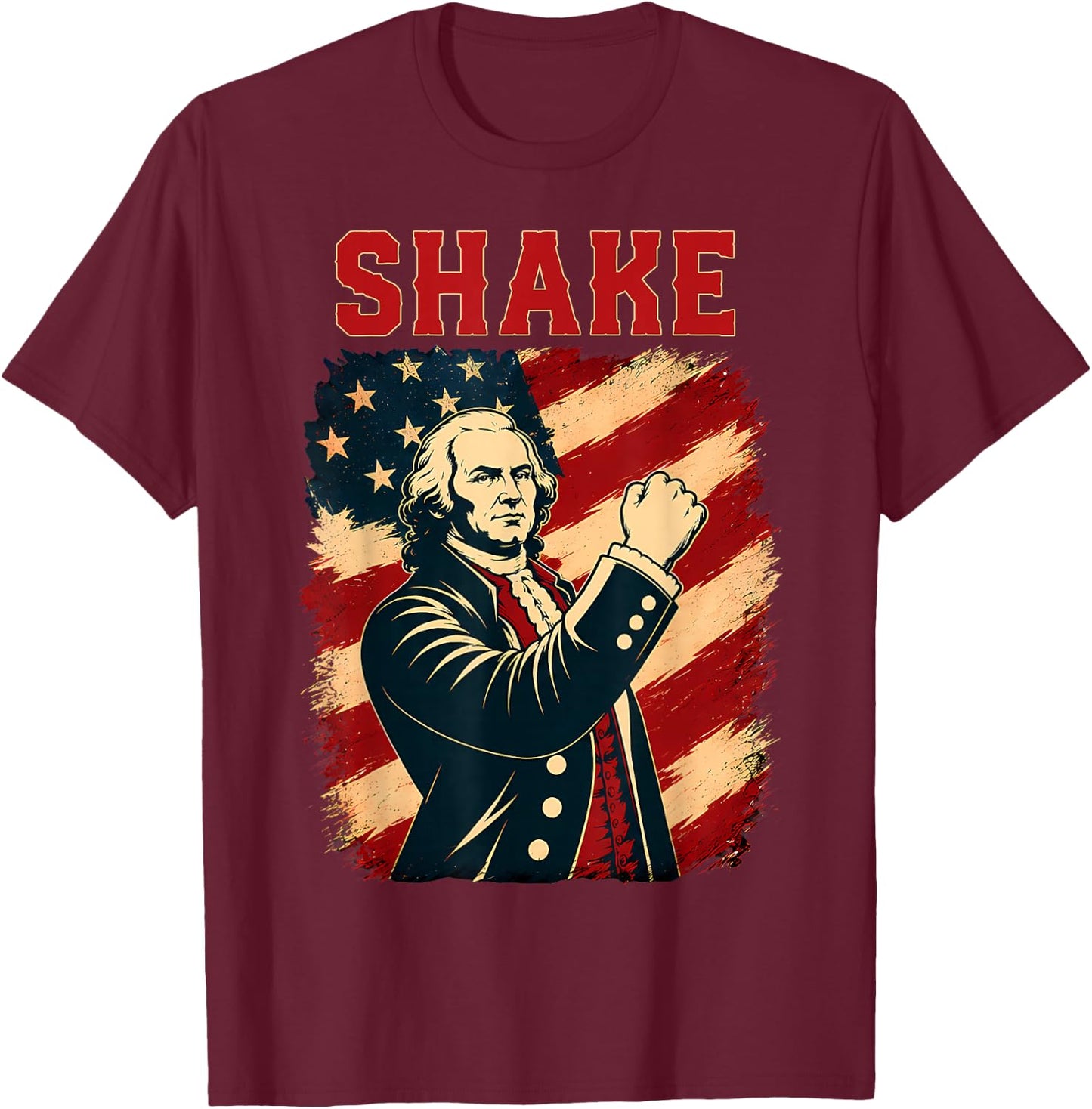 Funny Shake and Bake 4th of July Couple Matching T-Shirt - T-Shirt | Maroon