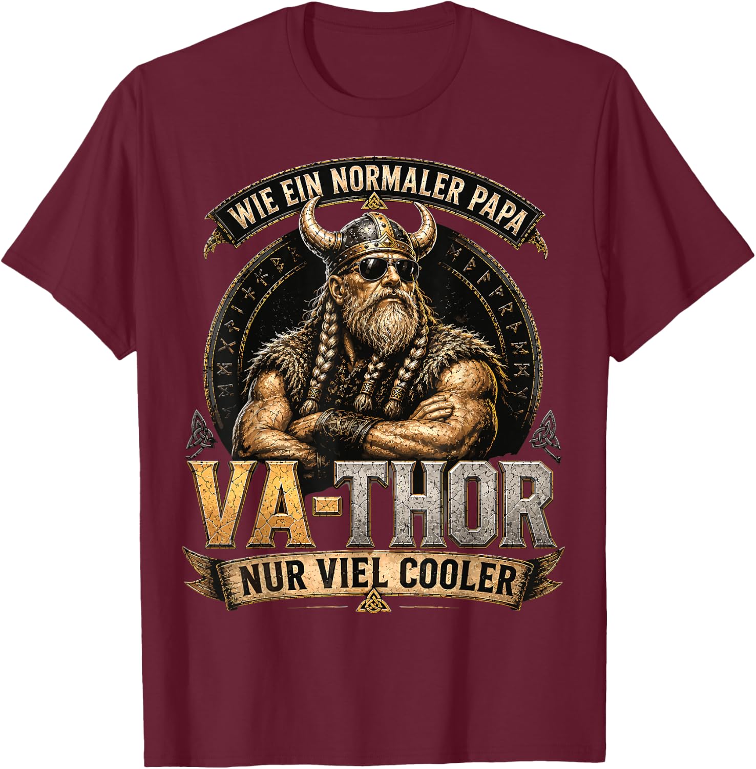 Papa Geschenk Papa Vatertag Shirt Herren Lustig Papa T-Shirt - T-Shirt | Maroon