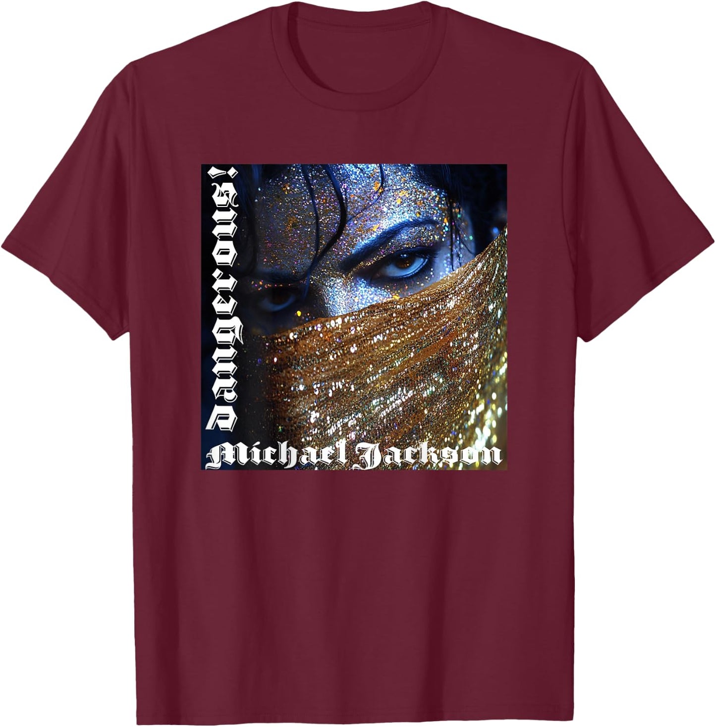 Michael Jackson 068 Back Printed T-Shirt - T-Shirt | Maroon