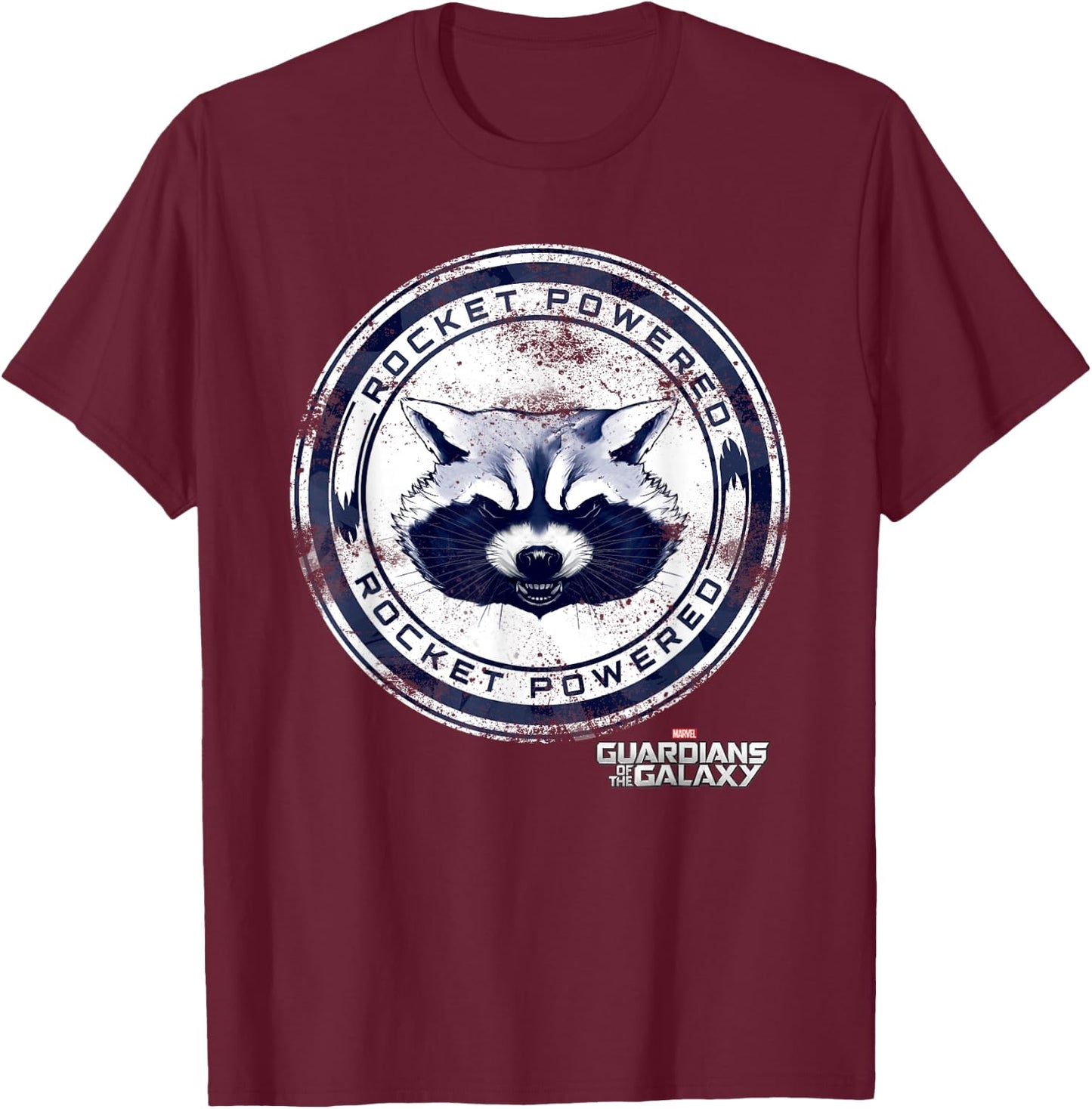 Guardians Of The Galaxy Rocket Powered T-Shirt - T-Shirt | Maroon